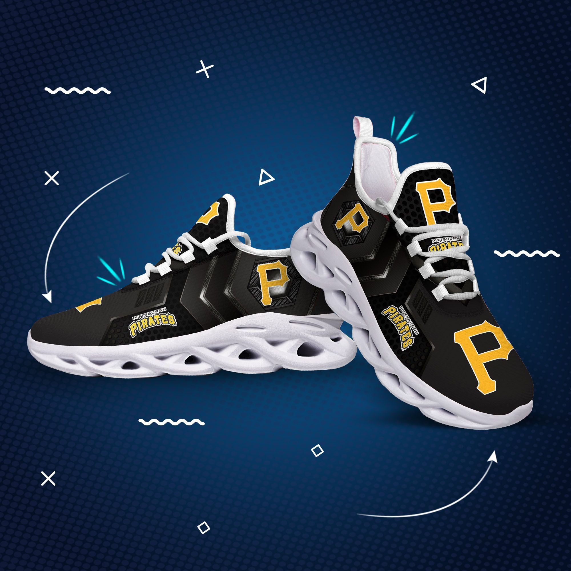 Pittsburgh Pirates Max Soul Shoes Sneakers for Men And Women – MLB Baseball Fan Shoes, Team Sneakers