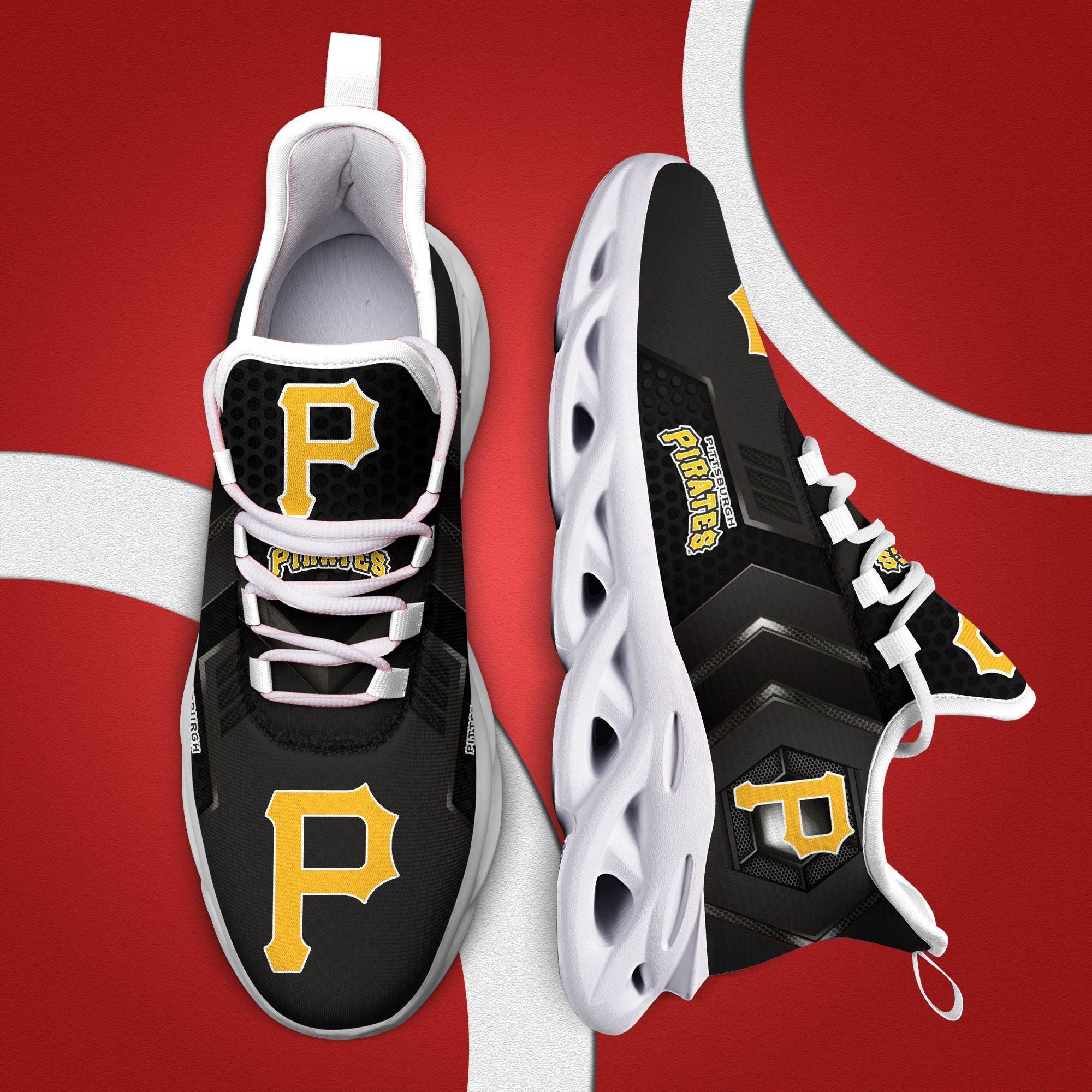 Pittsburgh Pirates Max Soul Shoes Sneakers for Men And Women – MLB Baseball Fan Shoes, Team Sneakers - Image 3