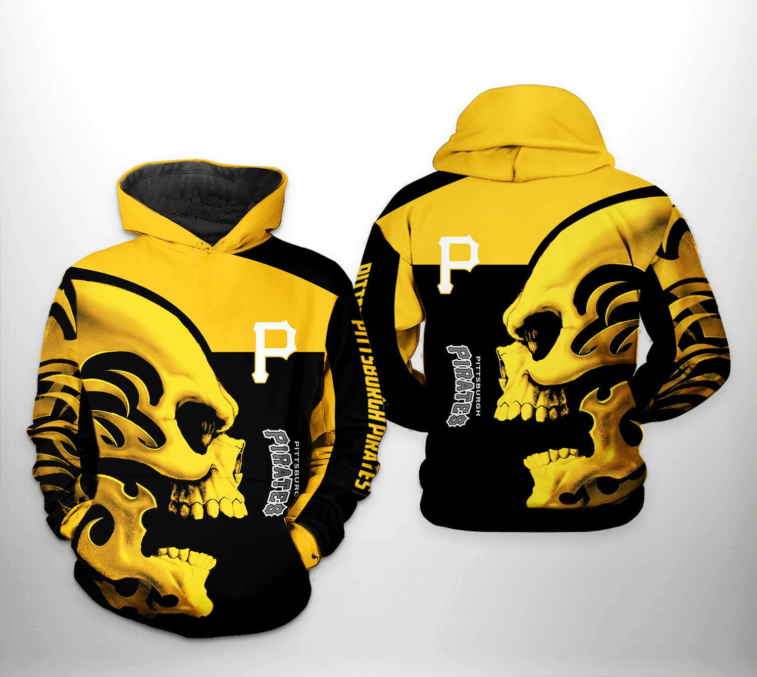 Pittsburgh Pirates MLB Skull 3D All Over Print Hoodie & Zip Hoodie