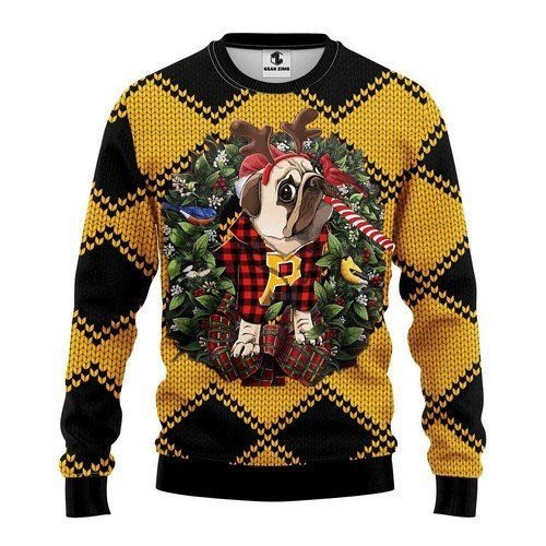 Pittsburgh Pirates Pug Dog For Unisex Ugly Christmas Sweater,