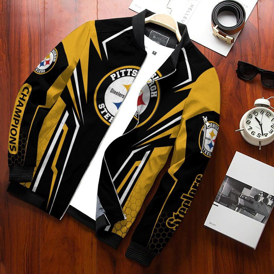 Pittsburgh Steelers Bomber Jacket | NFL Team Jacket for Men & Women | Football Fan Gift