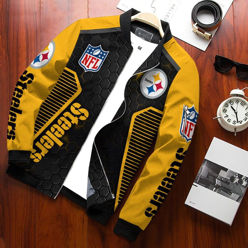 Pittsburgh Steelers Bomber Jacket | NFL Team Jacket for Men & Women | Football Fan Gift