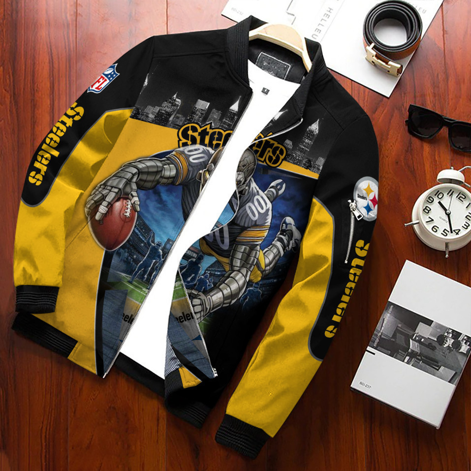 Pittsburgh Steelers Bomber Jacket | NFL Team Jacket for Men & Women | Football Fan Gift