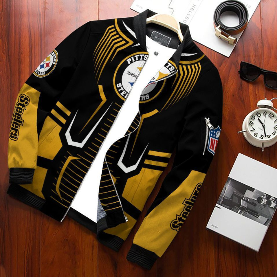 Pittsburgh Steelers Bomber Jacket | NFL Team Jacket for Men & Women | Football Fan Gift