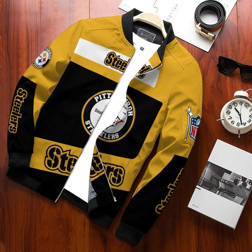 Pittsburgh Steelers Bomber Jacket | NFL Team Jacket for Men & Women | Football Fan Gift