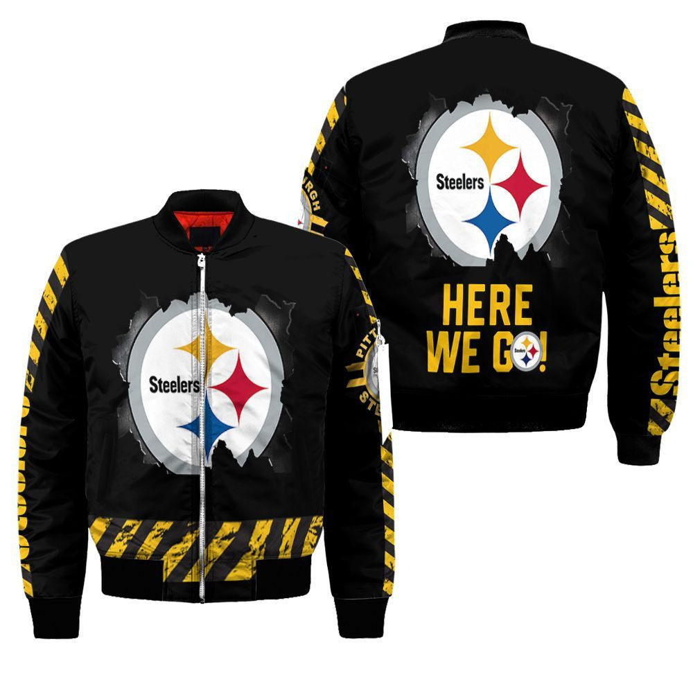 Pittsburgh Steelers Bomber Jacket | NFL Team Jacket for Men & Women | Football Fan Gift