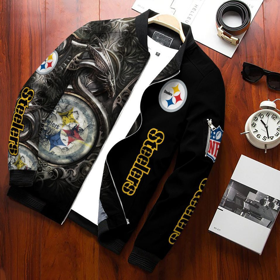 Pittsburgh Steelers Bomber Jacket | NFL Team Jacket for Men & Women | Football Fan Gift