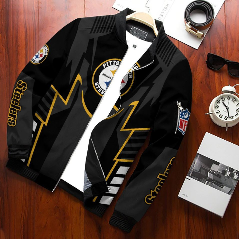 Pittsburgh Steelers Bomber Jacket | NFL Team Jacket for Men & Women | Football Fan Gift