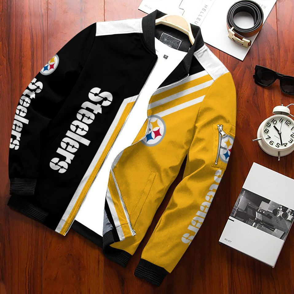 Pittsburgh Steelers Bomber Jacket | NFL Team Jacket for Men & Women | Football Fan Gift