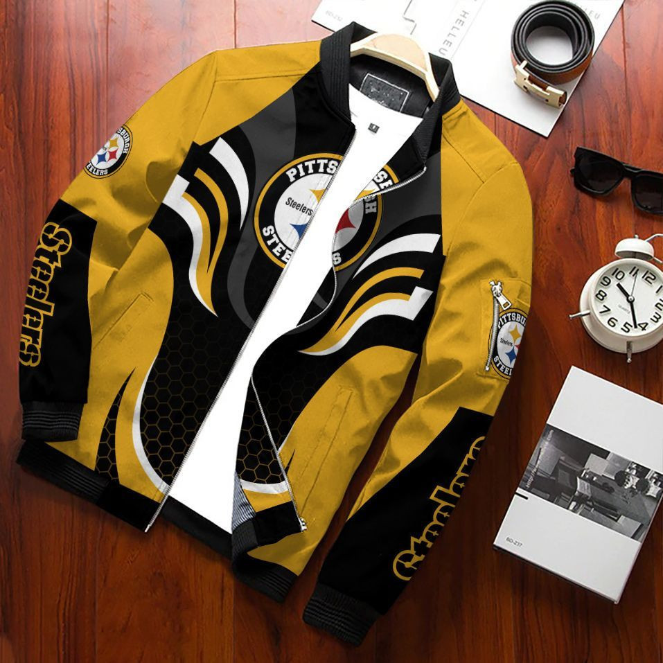 Pittsburgh Steelers Bomber Jacket | NFL Team Jacket for Men & Women | Football Fan Gift