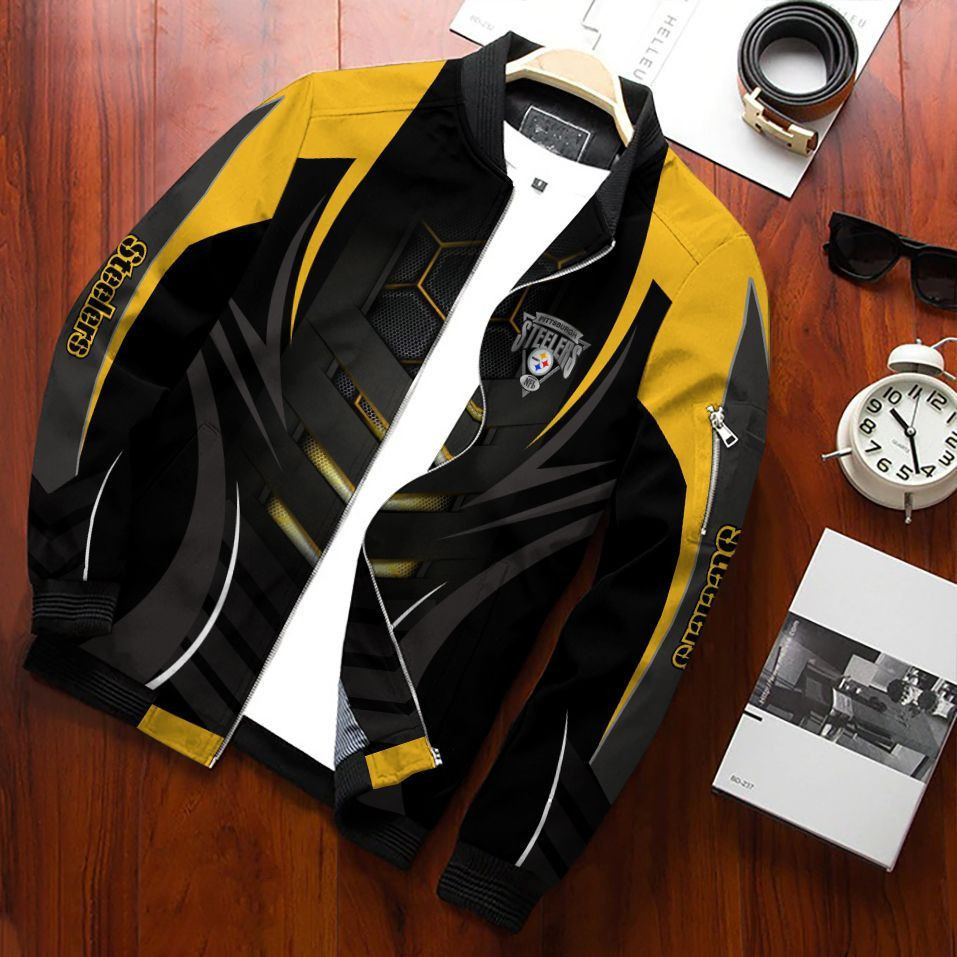 Pittsburgh Steelers Bomber Jacket | NFL Team Jacket for Men & Women | Football Fan Gift