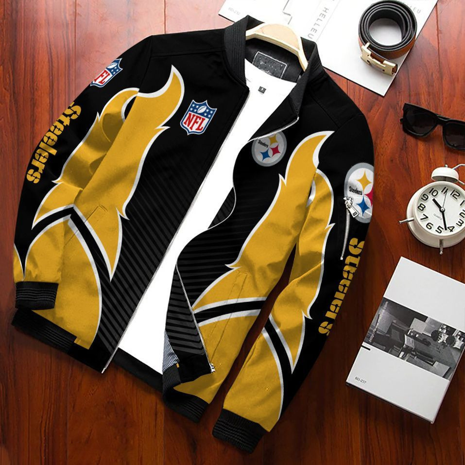 Pittsburgh Steelers Bomber Jacket | NFL Team Jacket for Men & Women | Football Fan Gift