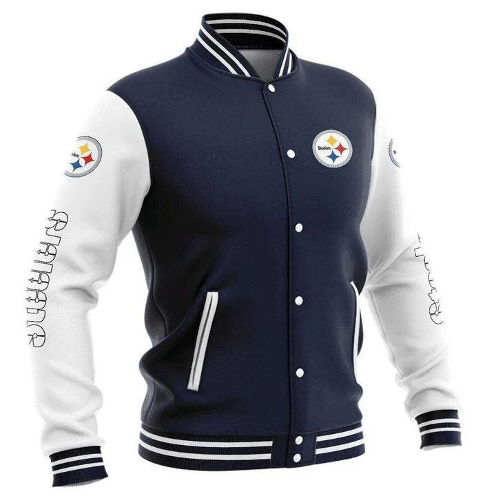 Pittsburgh Steelers Dark Blue Varsity Baseball Jacket for Men & Women | NFL Team Fan Gift