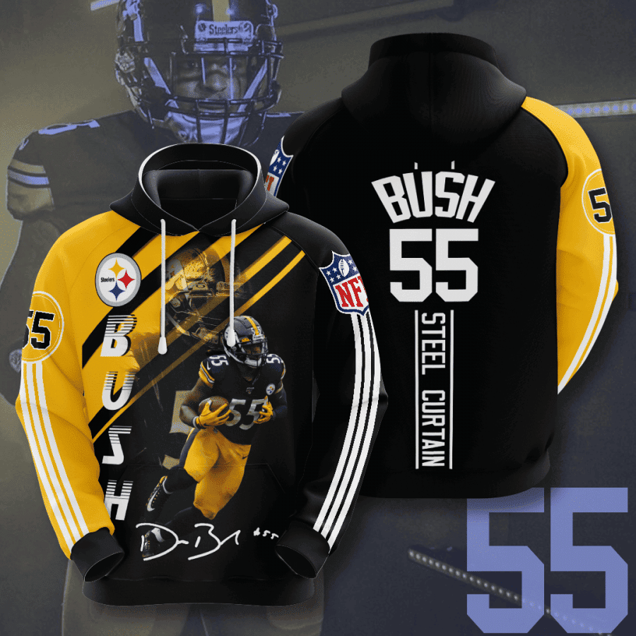 Pittsburgh Steelers Devin Bush 3D All Over Print Hoodie & Zip Hoodie