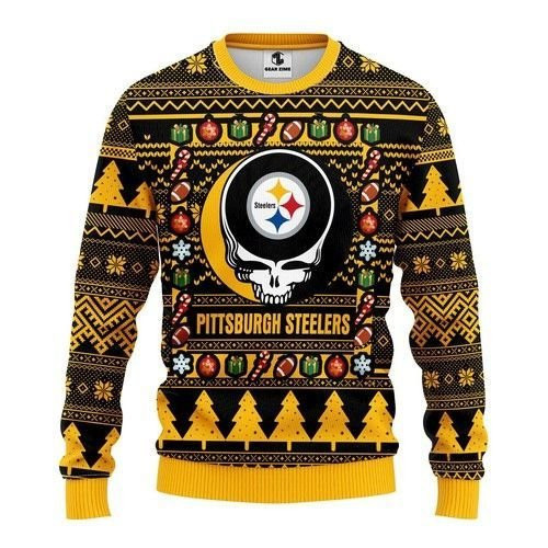 Pittsburgh Steelers Grateful Dead Ugly Christmas Sweater,