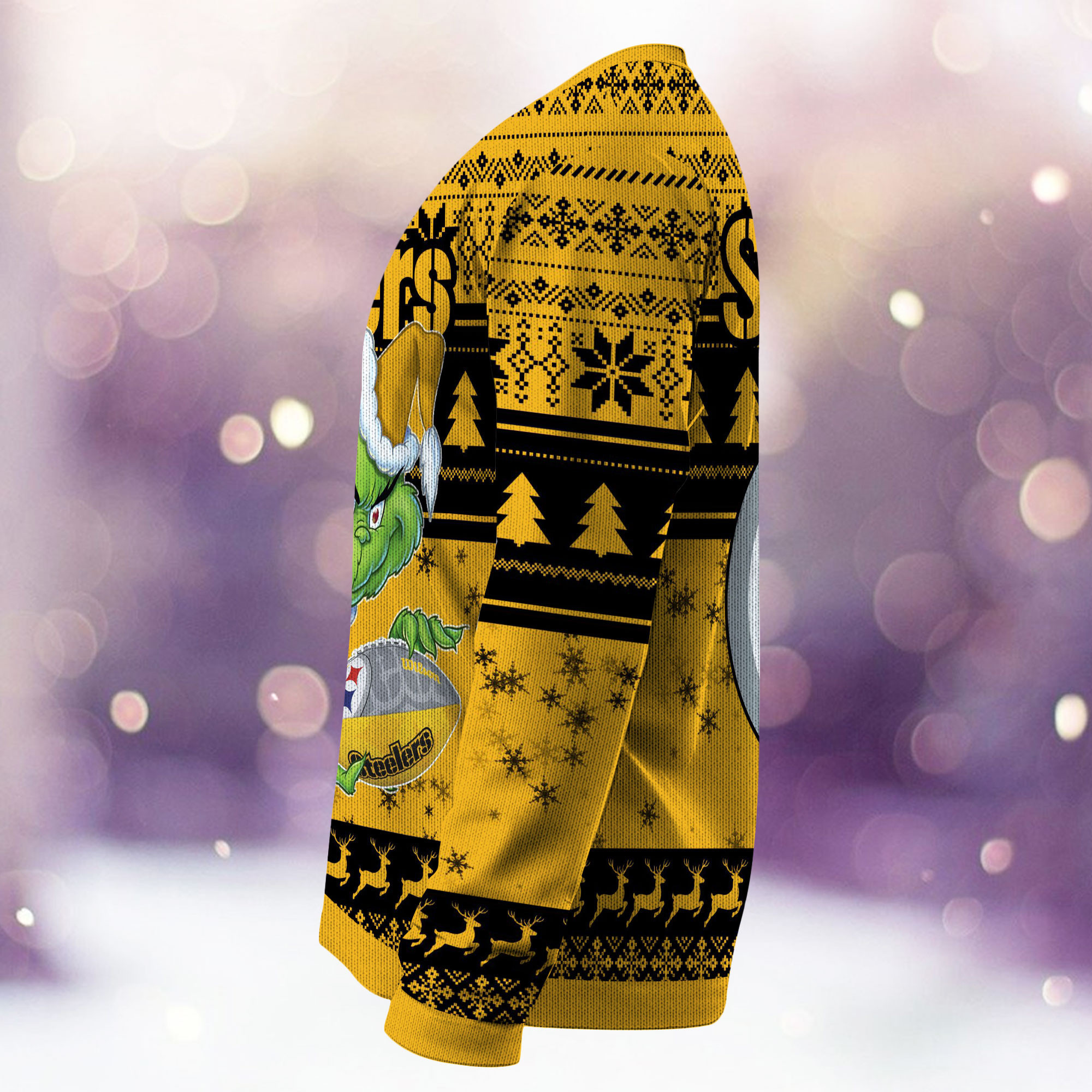 Pittsburgh Steelers Grinch Ugly Christmas Sweater - Image 4