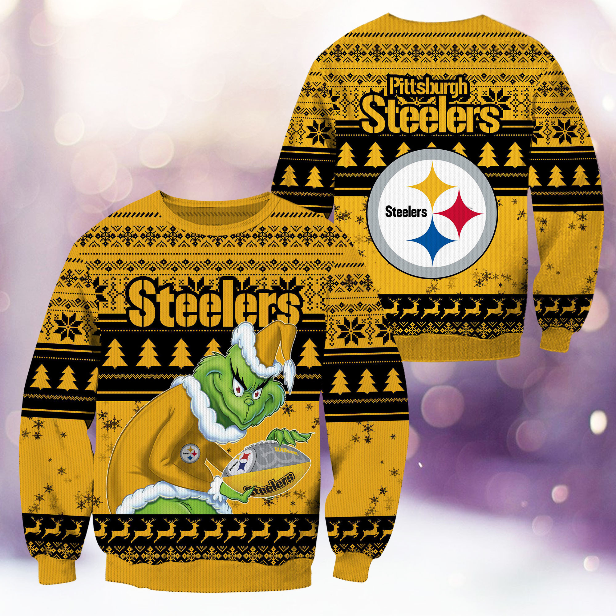 Pittsburgh Steelers Grinch Ugly Christmas Sweater