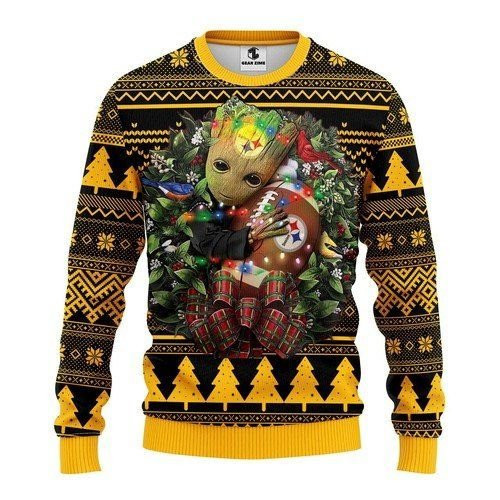 Pittsburgh Steelers Groot Hug For Unisex Ugly Christmas Sweater, Perfect Holiday Gift