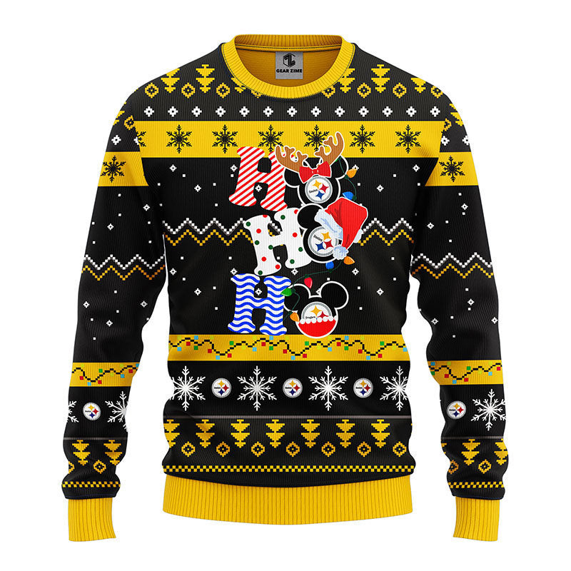 Pittsburgh Steelers HoHoHo Mickey Ugly Christmas Sweater,