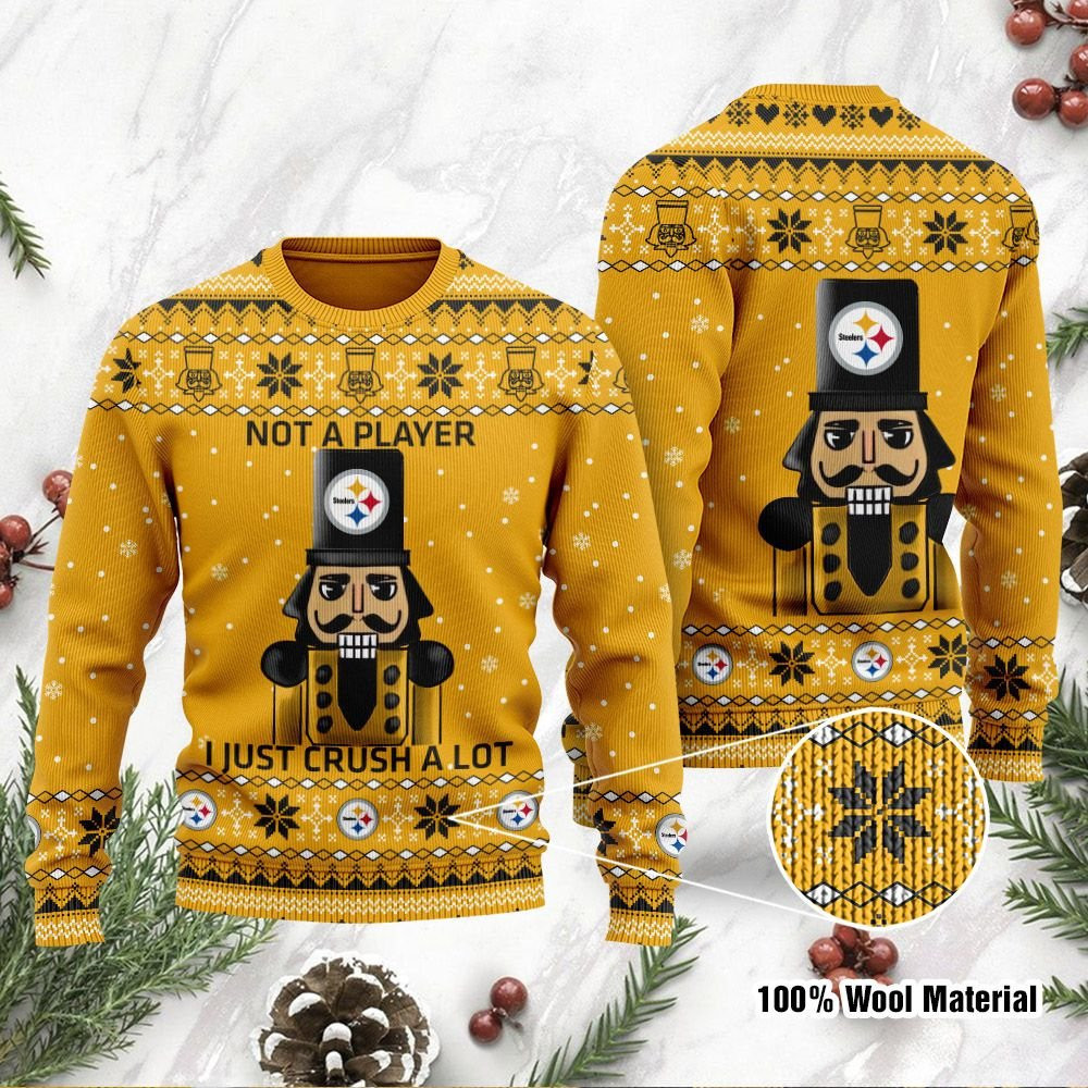 Pittsburgh Steelers I Am Not A Player I Just Crush Alot Ugly Christmas Sweater, Perfect Holiday Gift