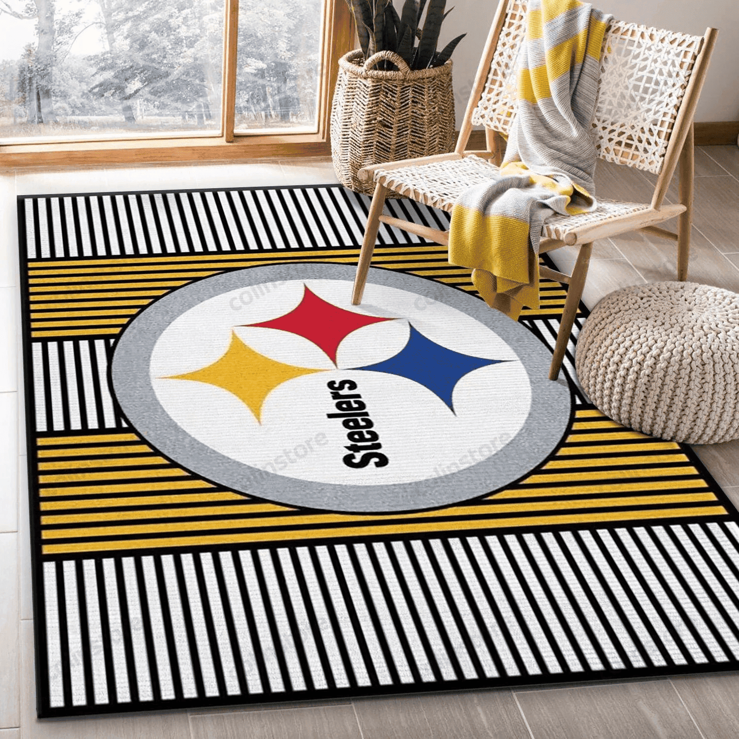 Pittsburgh Steelers Imperial Champion Rug Rectangle Area Rug – Full Print Carpet For Living Room & Bedroom Home Decor