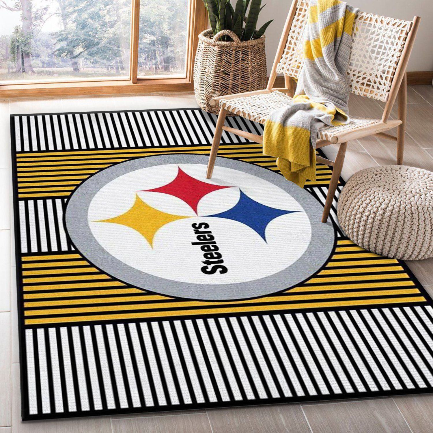 Pittsburgh Steelers Imperial Champion Rug Rectangle Area Rug – Full Print Carpet For Living Room & Bedroom Home Decor