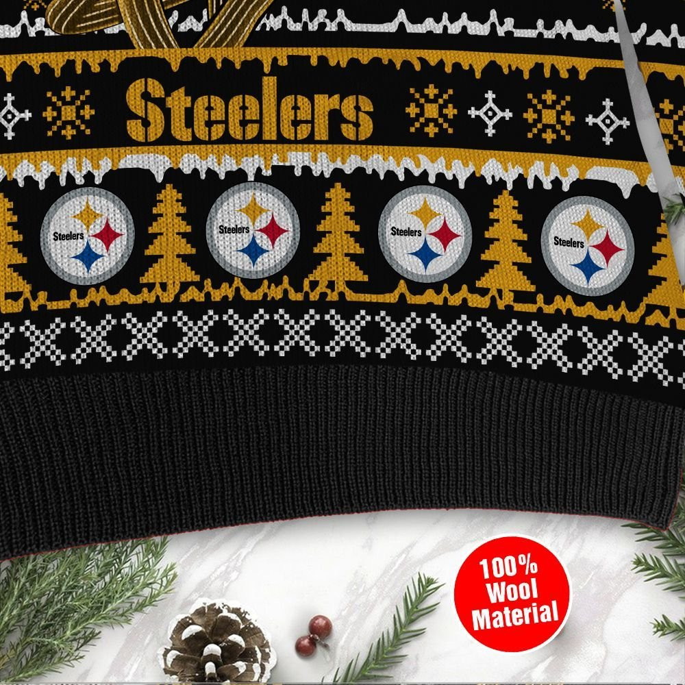 Pittsburgh Steelers Jack Skellington Halloween Holiday Party Ugly Christmas Sweater Perfect Holiday Gift - Image 3
