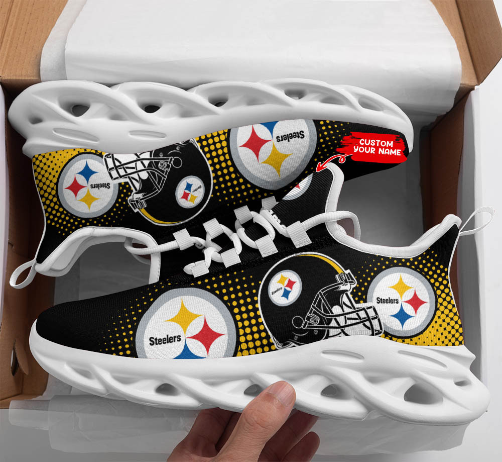 Pittsburgh Steelers Max Soul Shoes Sneakers for Men And Women – NFL Football Fan Shoes, Team Sneakers