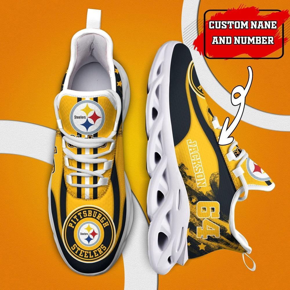 Pittsburgh Steelers Max Soul Shoes Sneakers for Men And Women – NFL Football Fan Shoes, Team Sneakers - Image 3