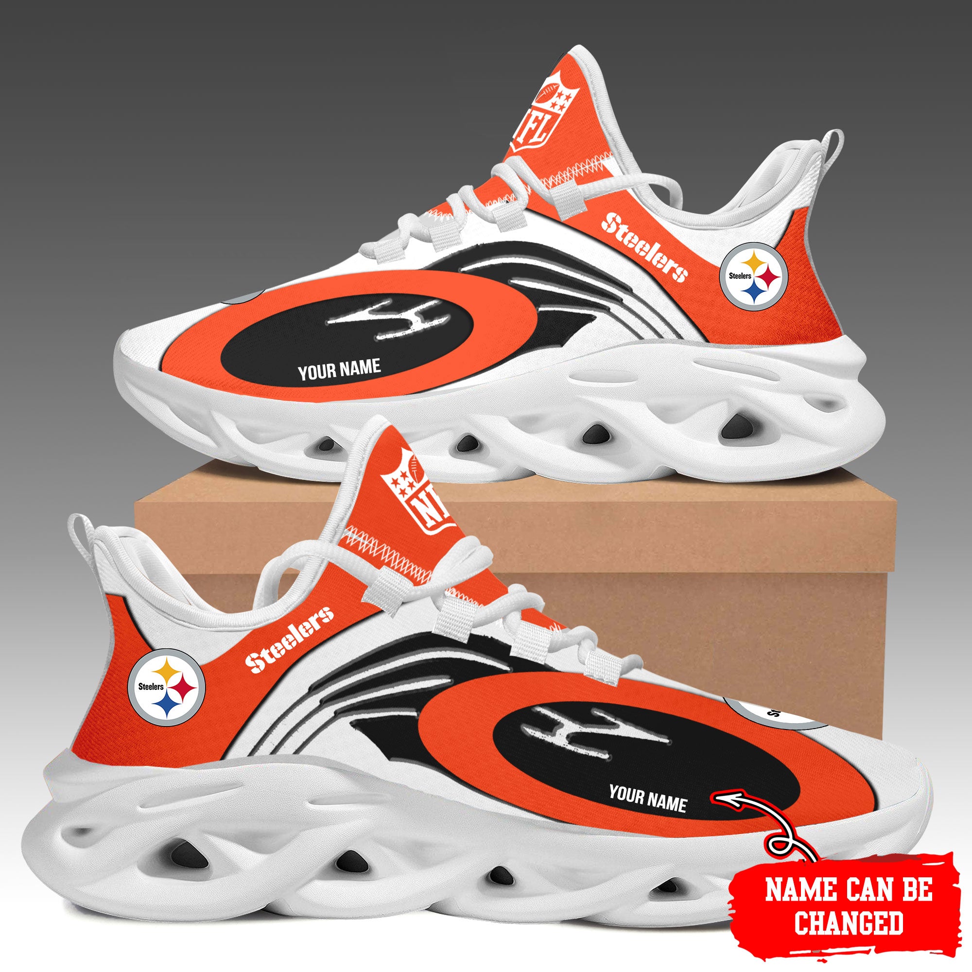 Pittsburgh Steelers Max Soul Shoes Sneakers for Men And Women – NFL Football Fan Shoes, Team Sneakers