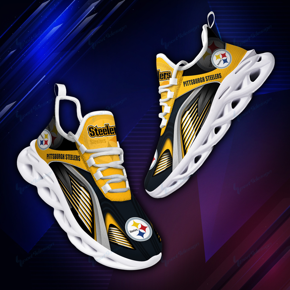 Pittsburgh Steelers Max Soul Shoes Sneakers for Men And Women – NFL Football Fan Shoes, Team Sneakers