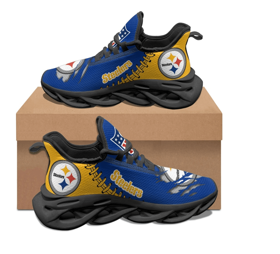 Pittsburgh Steelers Max Soul Shoes Sneakers for Men And Women – NFL Football Fan Shoes, Team Sneakers