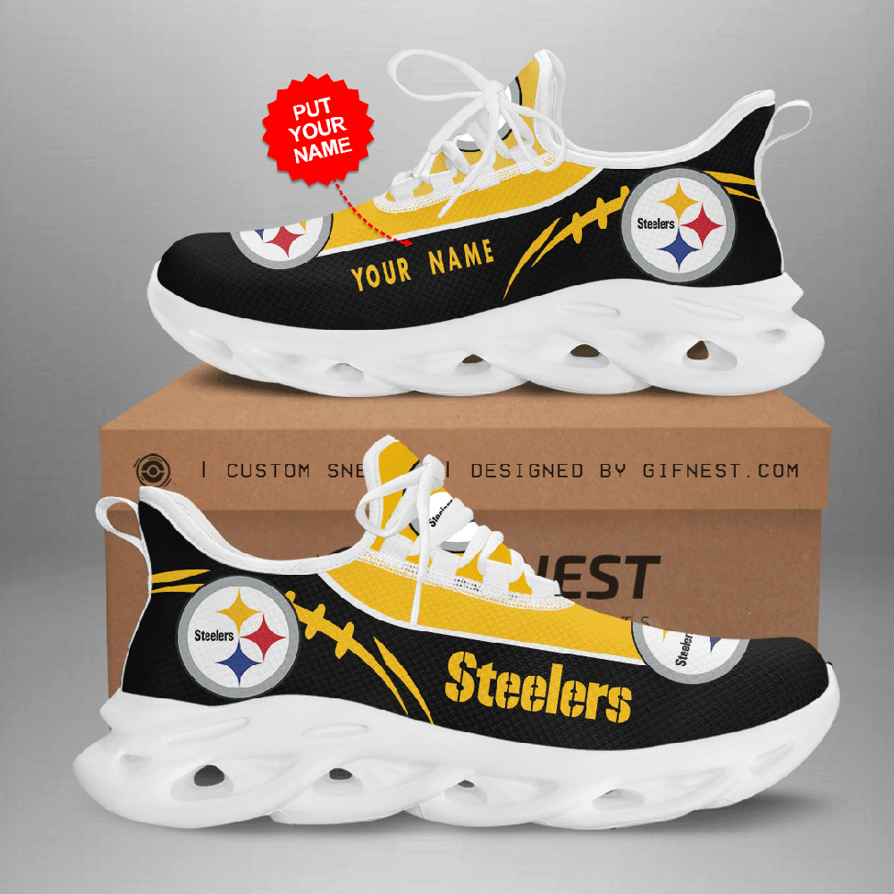 Pittsburgh Steelers Max Soul Shoes Sneakers for Men And Women – NFL Football Fan Shoes, Team Sneakers