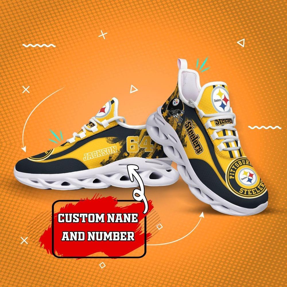 Pittsburgh Steelers Max Soul Shoes Sneakers for Men And Women – NFL Football Fan Shoes, Team Sneakers - Image 4