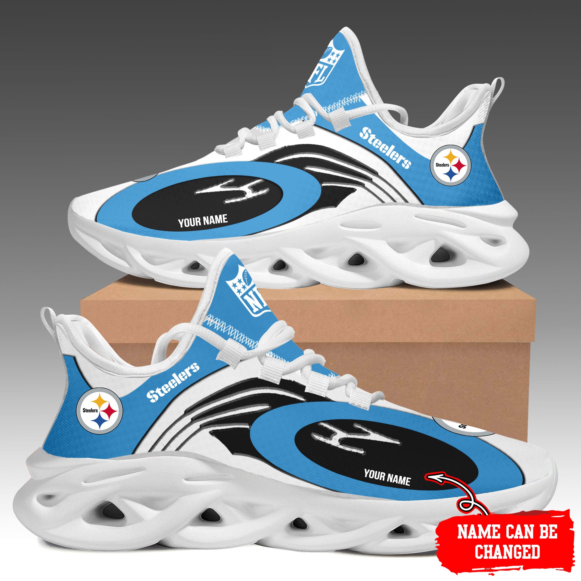 Pittsburgh Steelers Max Soul Shoes Sneakers for Men And Women – NFL Football Fan Shoes, Team Sneakers