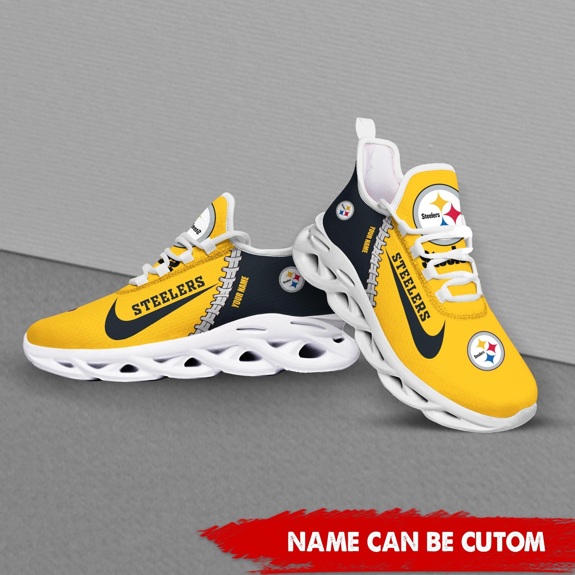 Pittsburgh Steelers Max Soul Shoes Sneakers for Men And Women – NFL Football Fan Shoes, Team Sneakers - Image 4