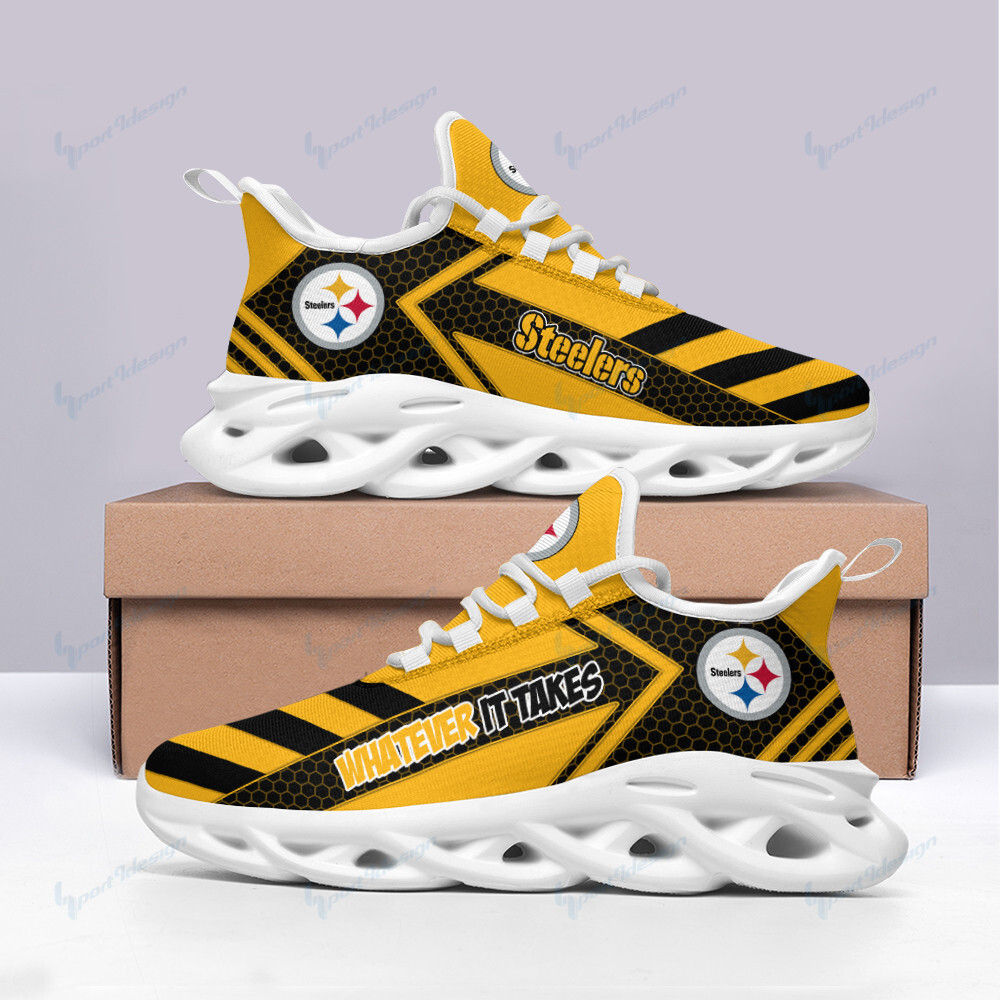 Pittsburgh Steelers Max Soul Shoes Sneakers for Men And Women – NFL Football Fan Shoes, Team Sneakers