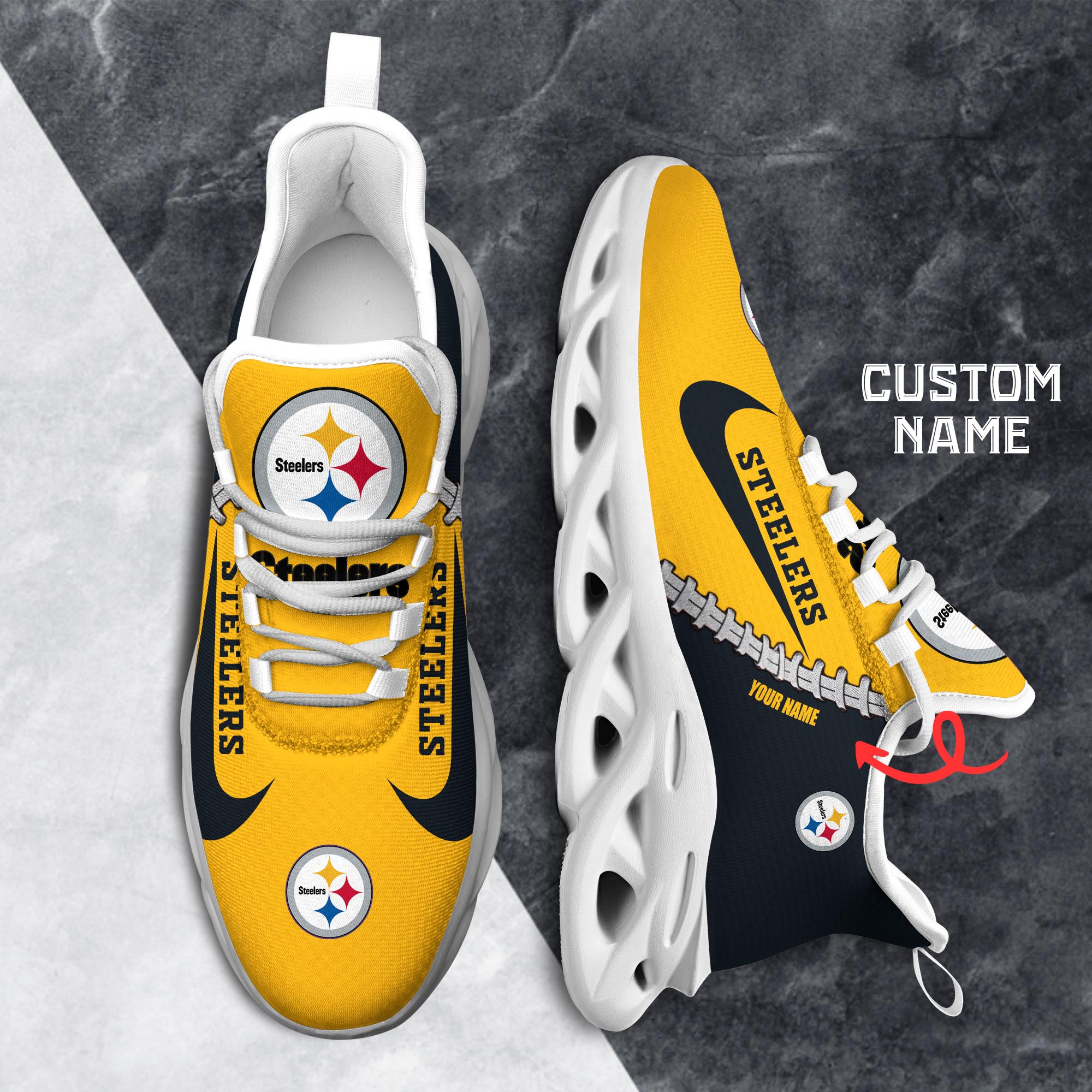 Pittsburgh Steelers Max Soul Shoes Sneakers for Men And Women – NFL Football Fan Shoes, Team Sneakers - Image 6