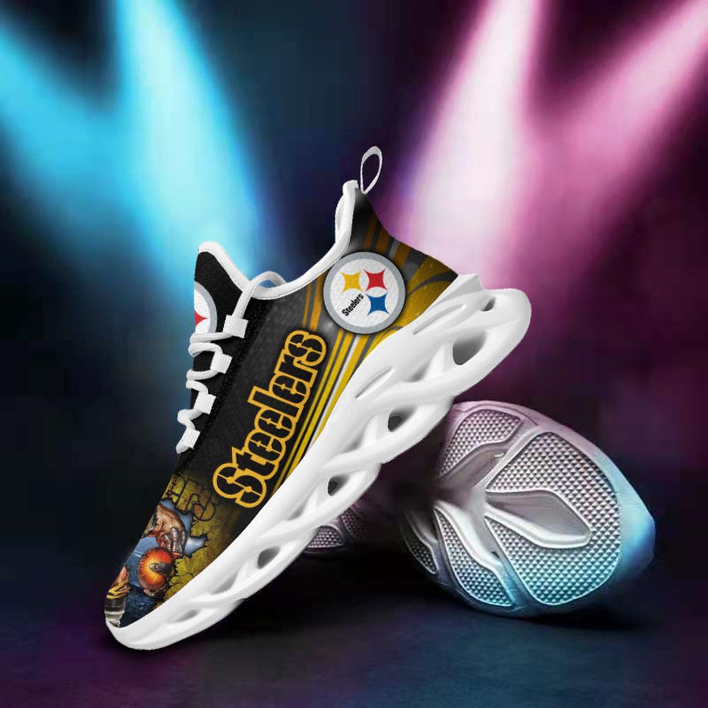 Pittsburgh Steelers Max Soul Shoes Sneakers for Men And Women – NFL Football Fan Shoes, Team Sneakers - Image 4