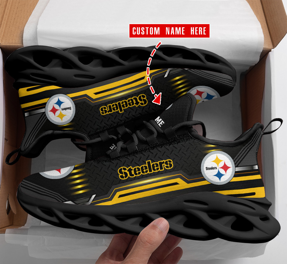 Pittsburgh Steelers Max Soul Shoes Sneakers for Men And Women – NFL Football Fan Shoes, Team Sneakers