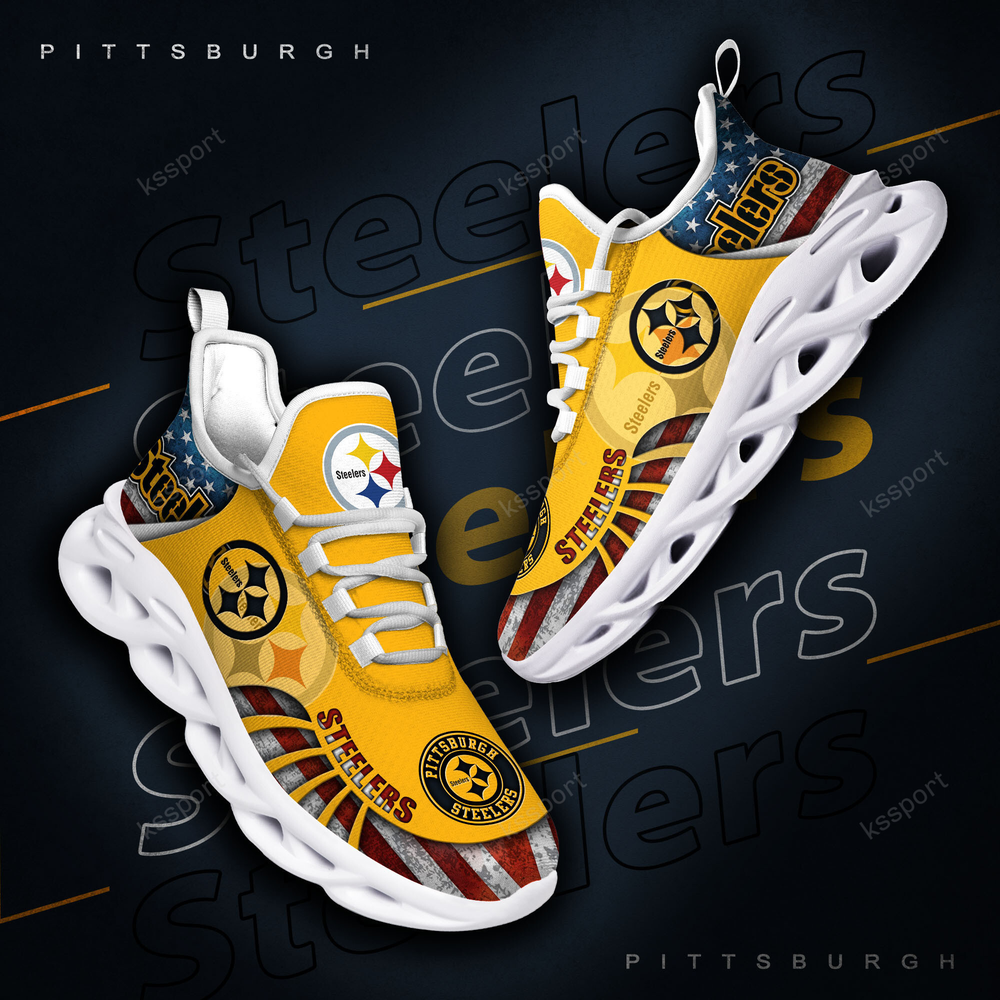 Pittsburgh Steelers Max Soul Shoes Sneakers for Men And Women – NFL Football Fan Shoes, Team Sneakers