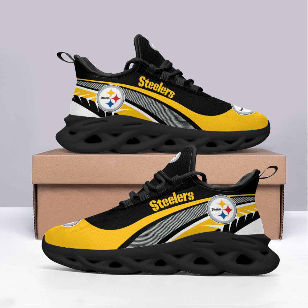 Pittsburgh Steelers Max Soul Shoes Sneakers for Men And Women – NFL Football Fan Shoes, Team Sneakers