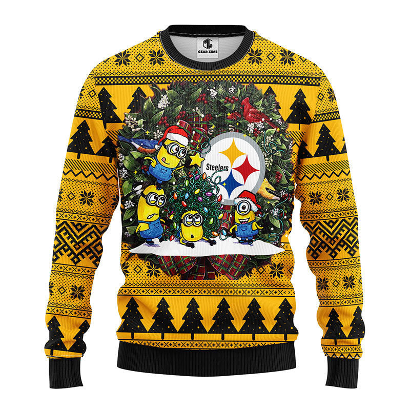 Pittsburgh Steelers Minion Ugly Christmas Sweater,