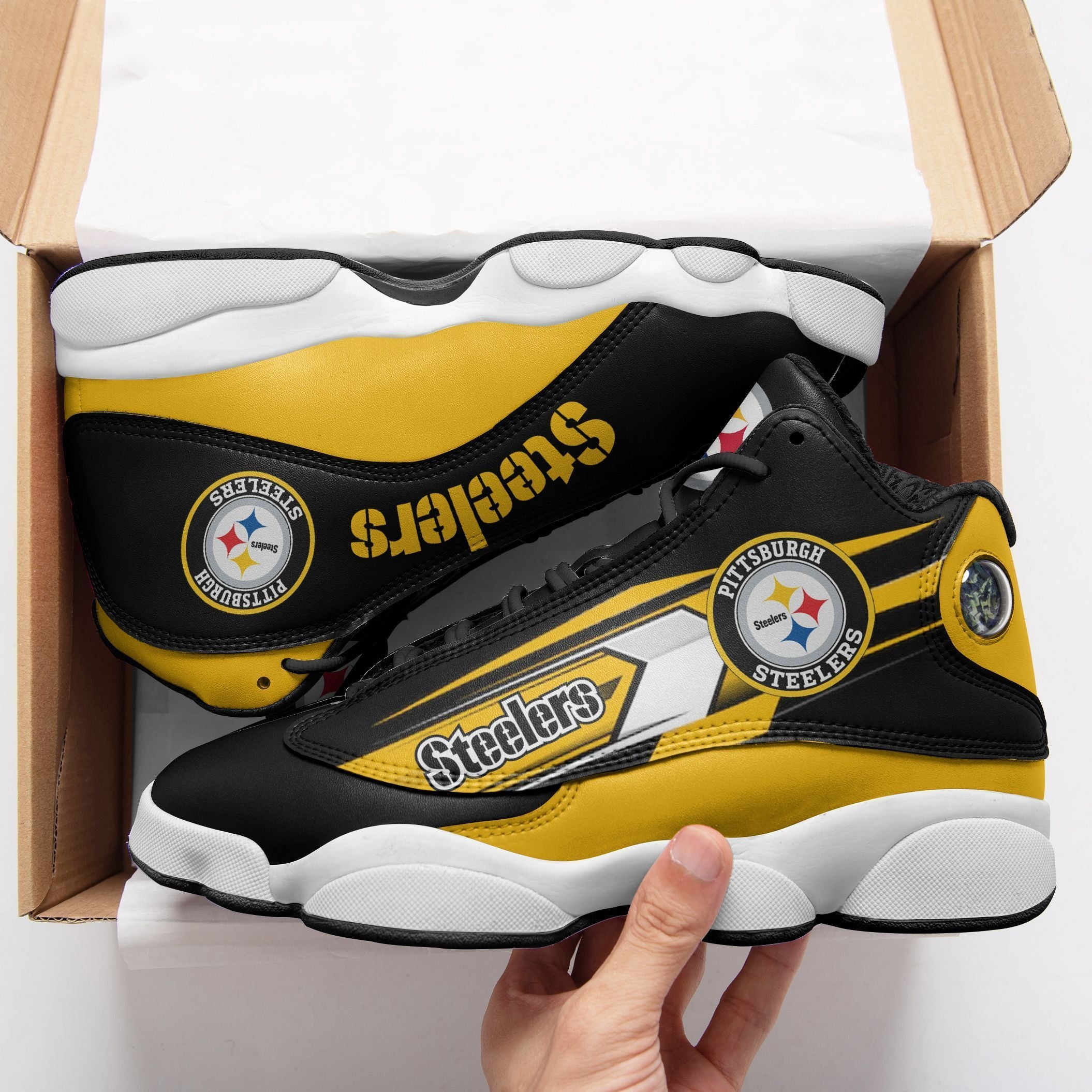 Pittsburgh Steelers NFL JD13 Sneakers Shoes for Men & Women | Custom Fan Gift