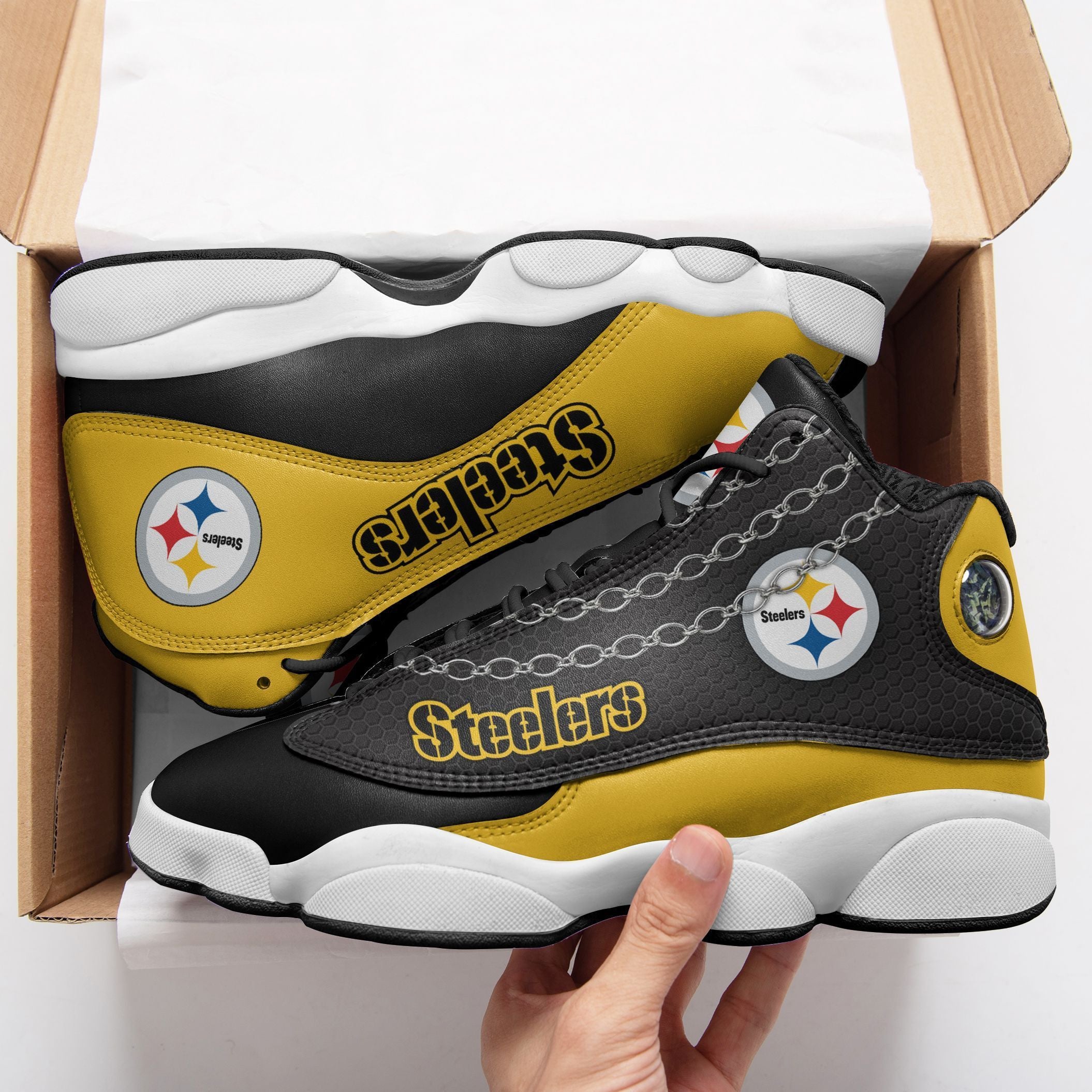 Pittsburgh Steelers NFL JD13 Sneakers Shoes for Men & Women | Custom Fan Gift