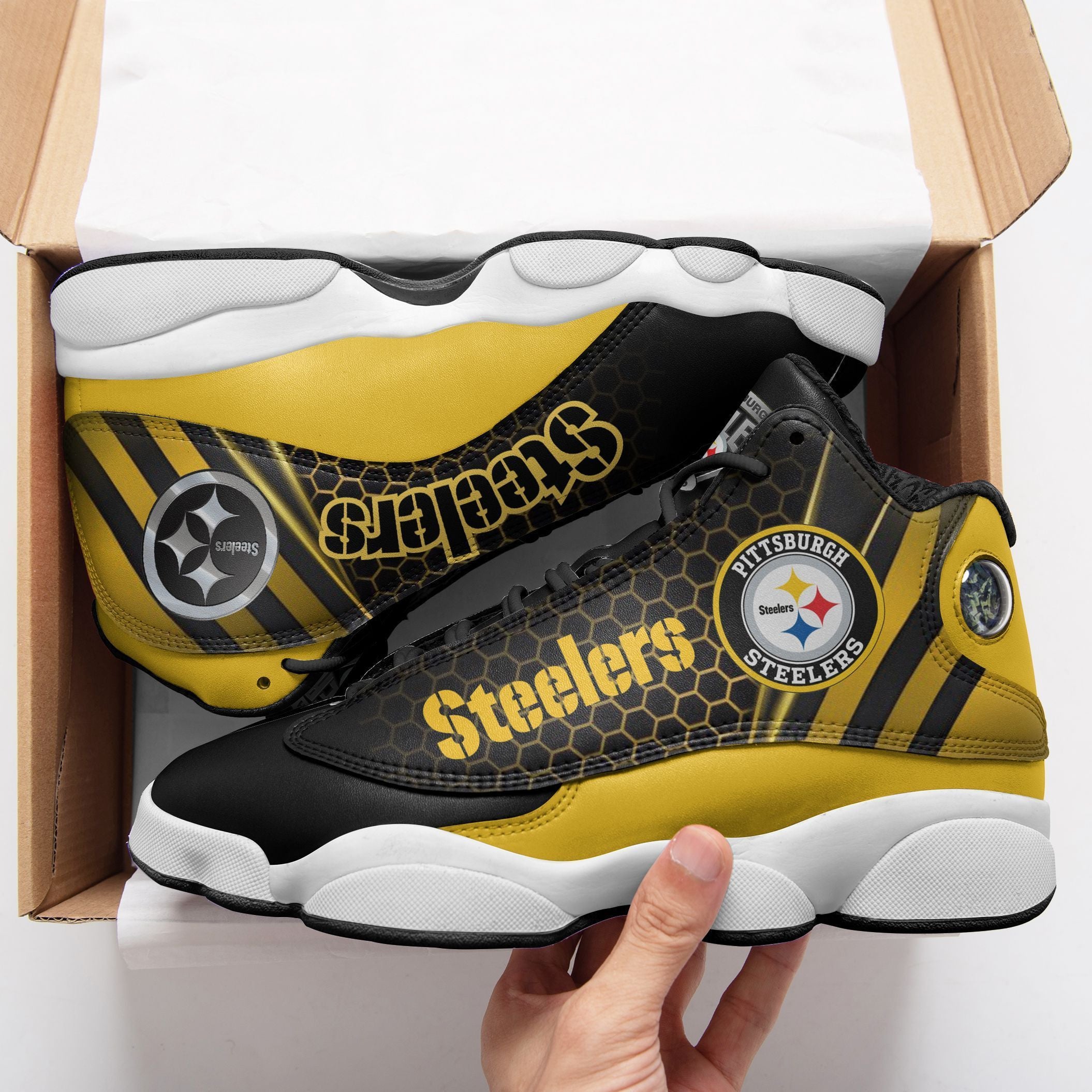 Pittsburgh Steelers NFL JD13 Sneakers Shoes for Men & Women | Custom Fan Gift