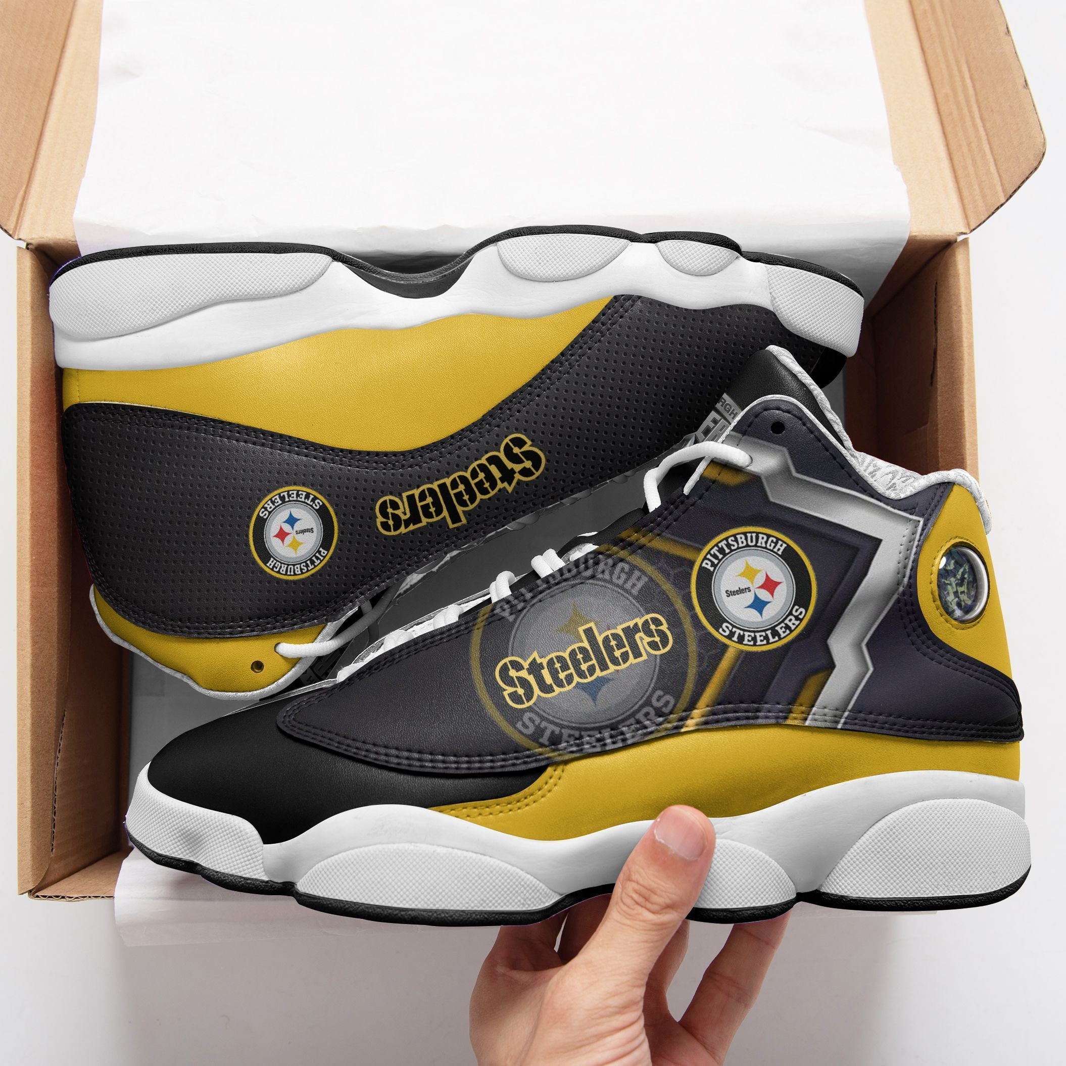 Pittsburgh Steelers NFL JD13 Sneakers Shoes for Men & Women | Custom Fan Gift