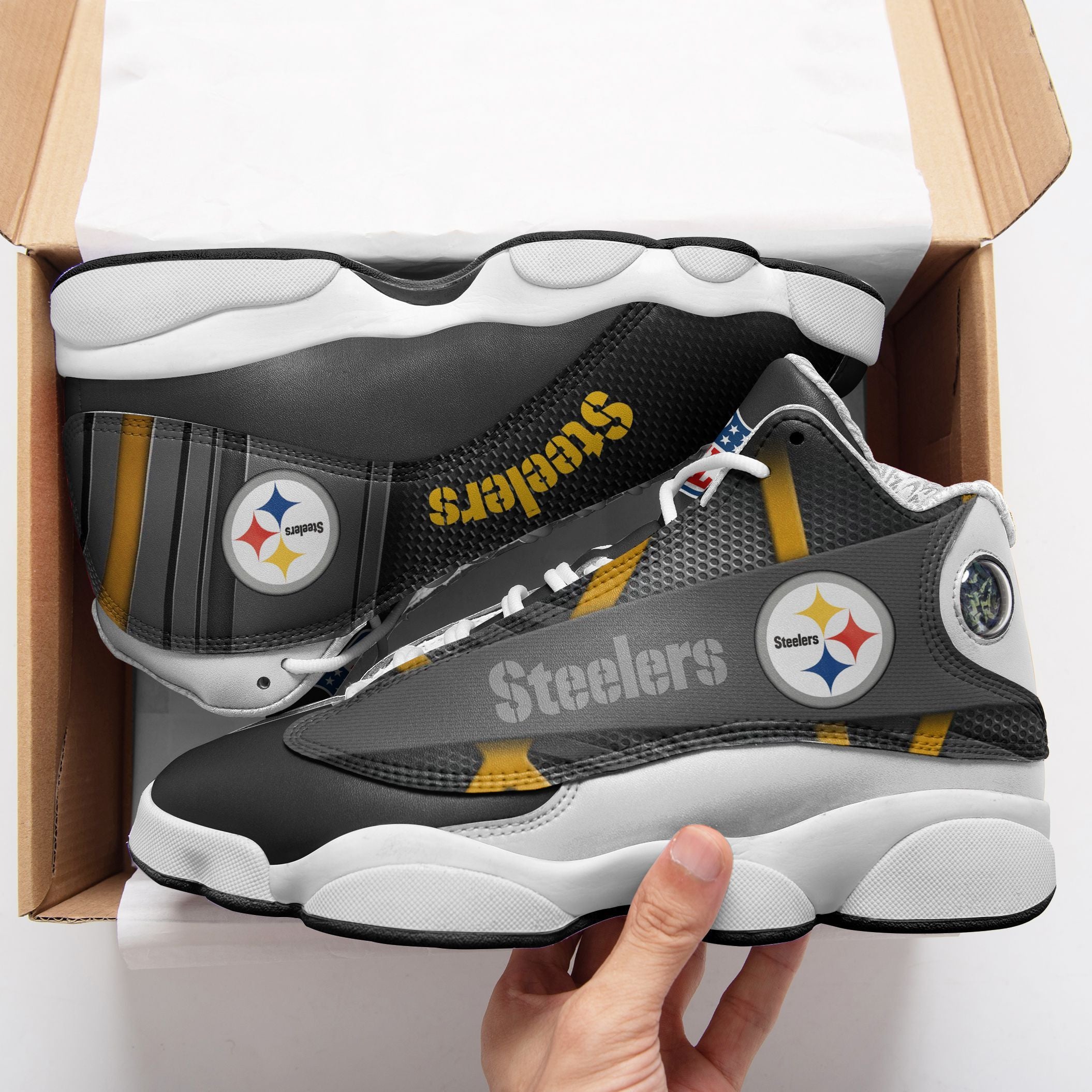Pittsburgh Steelers NFL JD13 Sneakers Shoes for Men & Women | Custom Fan Gift