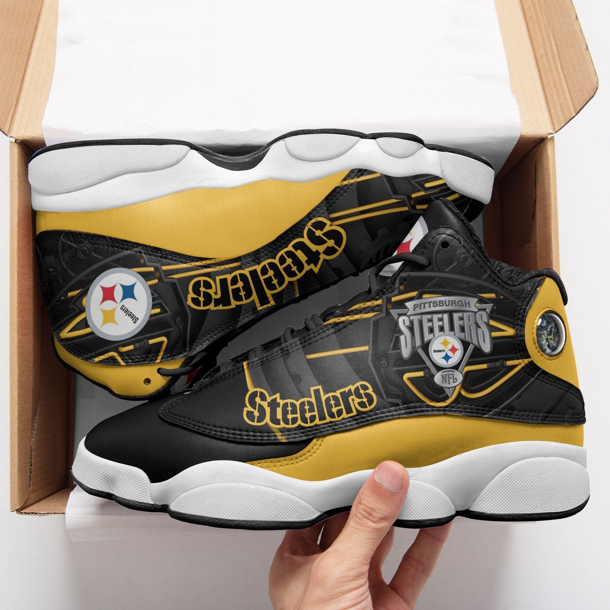 Pittsburgh Steelers NFL JD13 Sneakers Shoes for Men & Women | Custom Fan Gift