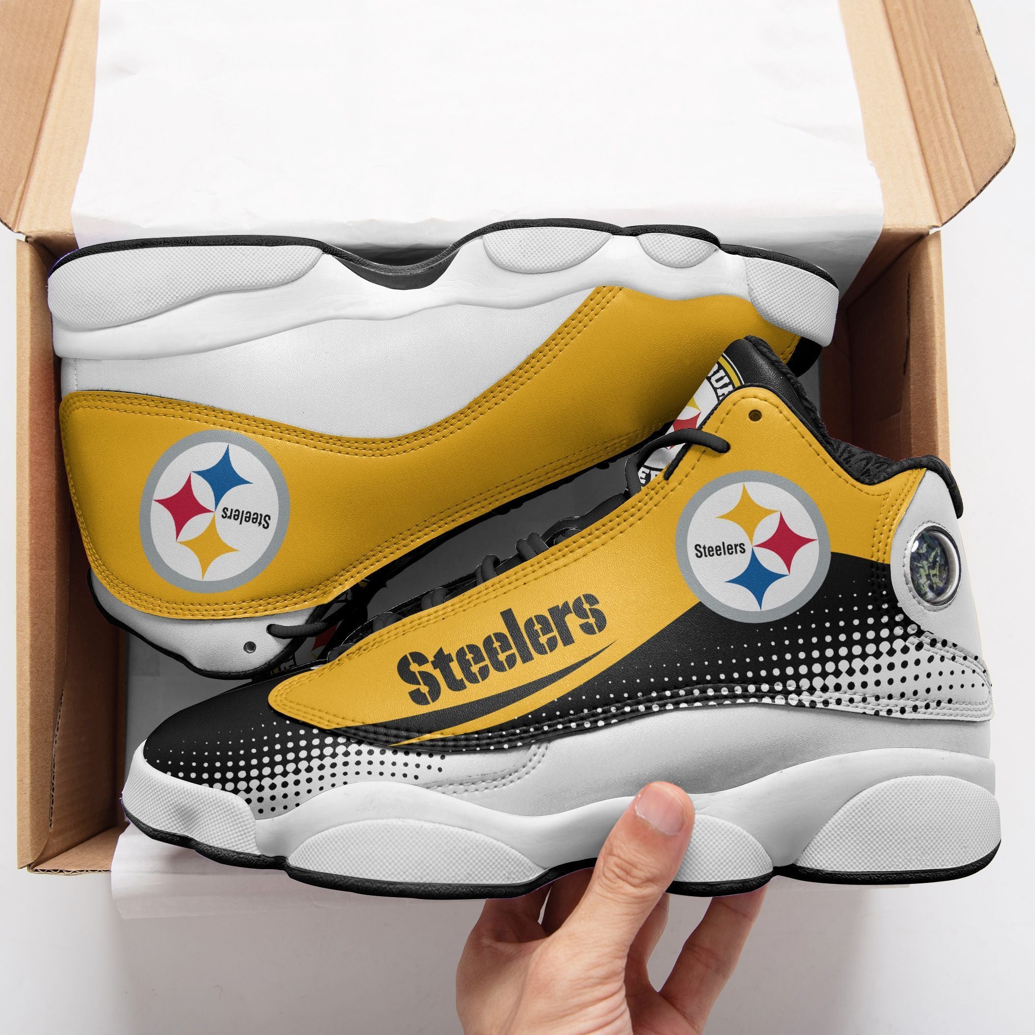 Pittsburgh Steelers NFL JD13 Sneakers Shoes for Men & Women | Custom Fan Gift